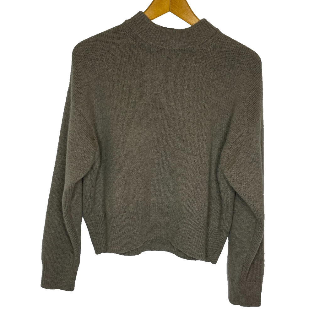 Women's XS Madewell Soft Wool Blend Gray Boxy Crewneck Sweater NWOT